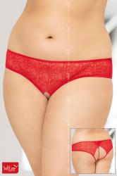 Mutandine aperte in pizzo. Rosso XL
