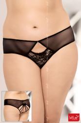 Slip nero con stringature posteriori.