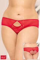 Slip rosso con stringature posteriori.