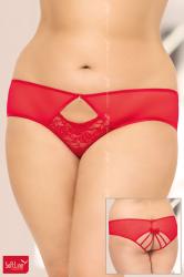 Slip rosso con stringature posteriori.