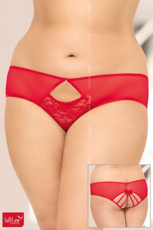 Slip rosso con stringature posteriori.