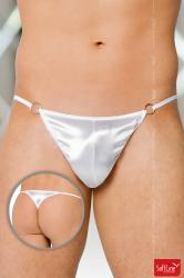 Tanga in tessuto satinato bianco