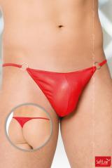 Tanga in tessuto satinato rosso