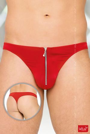 Tanga con zip rosso