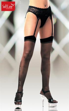 Calze da reggicalze con balza elastica. Nere