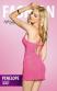 Penelope - chemise in microrete con strass. Rosa