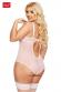 Body AMANDA in tulle e pizzo con stringhe incrociate. Bianco. Plus si