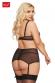 Intimo 3 pezzi DOLORES in tulle e pizzo. Plus Size