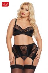 Intimo 3 pezzi JOANA in tessuto lucido e pizzo. Plus Size