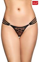 Tanga nero in pizzo con 3 fianchetti.