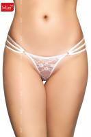 Tanga bianco in pizzo con 3 fianchetti.