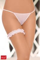 Giarrettiera in tulle e raso. Colore bianco