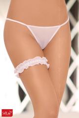 Giarrettiera in tulle e raso. Colore bianco