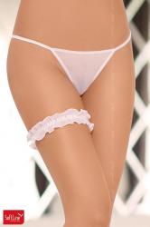 Giarrettiera in tulle e raso. Colore bianco