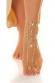 Cavigliera ed ornamento infradito motivo fiori con strass. Oro