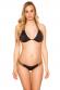 Bikini Nero Scollo a V con Dettagli Oro