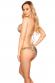 Bikini Leopardato con Scollo a V e Dettagli Oro