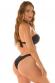 Bikini set 2 pezzi brasiliana con girocollo incrociato. Nero