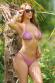 Bikini Set 3 pezzi brasiliana con copricostume. Rosa/giallo