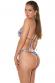 Bikini set 2 pezzi brasiliana con motivo pitonato. Bianco
