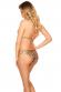 Bikini oro con stampa animalier e spilla decorativa