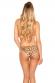 Bikini oro con stampa animalier e spilla decorativa