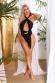 Monokini nero girocollo con cut-out e nodo frontale