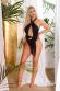 Monokini nero girocollo con cut-out e nodo frontale