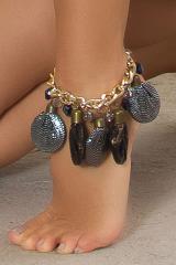 Cavigliera Trendy con Perle Festival Style Nero