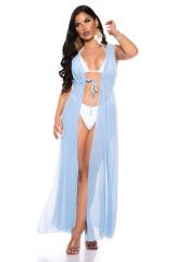 Vestaglia copricostume in Chiffon Azzurro