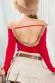 Maglia Rossa con Dettagli in Pelliccia Sintetica