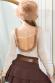 Maglia Beige con Dettagli in Pelliccia Sintetica