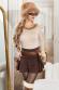 Maglia Beige con Dettagli in Pelliccia Sintetica