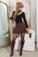 Maglia Nera con Scollo a V e Collarino da Legare