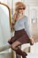 Maglia Grigia con Scollo a V e Collarino da Legare