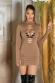 Miniabito Cappuccino con Cut-Out Anteriore