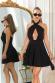 Miniabito Nero con Scollo all�Americana e Gonna Svasata