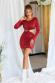 Miniabito rosso mattone con maniche lunghe e cut-out laterale