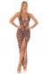 Abito lungo Koucla in tulle leopardato.