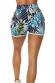 Shorts moda mare vita alta con stampa tropicale.