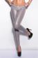 Leggings grigi effetto lucido con zip frontale