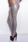 Leggings grigi effetto lucido con zip frontale