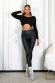 Leggings termici in similpelle neri.