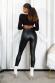Leggings termici in similpelle neri.