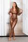 Tuta effetto bagnato bronzo con zip doppio cursore
