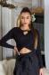 Maglia corta nera con incrocio e cut-out