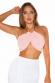 Top estivo rosa chiaro con scollo all�americana e catena