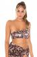 Top corto monospalla leopardato