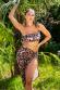 Top corto monospalla leopardato