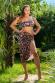 Top corto monospalla leopardato